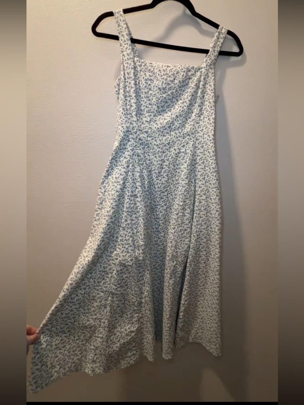 Blue Floral A&F Mila Stretch Maxi Dress
